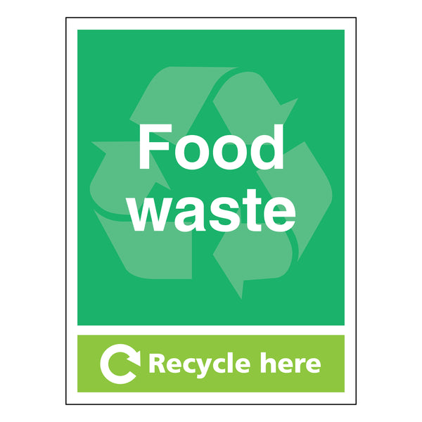 Food Waste Safety Sign Durable Recycle Guide For Businesses ...