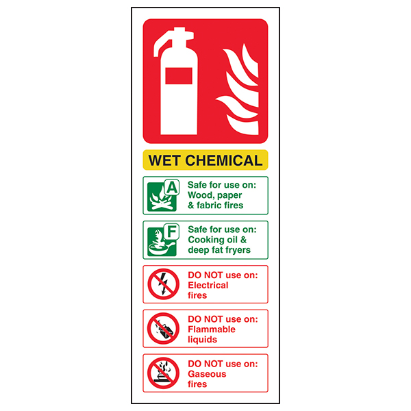Wet Chemical Fire Extinguisher Safety Sign BS For Workplace