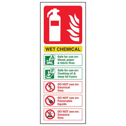 Wet Chemical Fire Extinguisher Safety Sign BS For Workplace