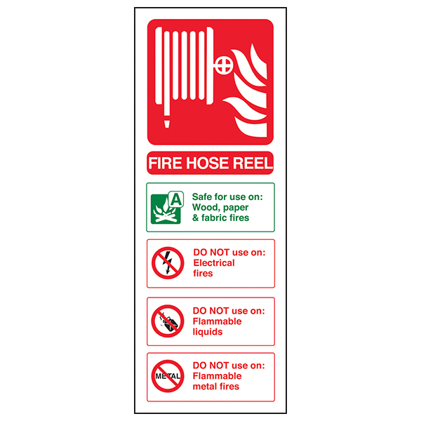 Fire Hose Reel Safety Sign Certified Durable For Workplaces