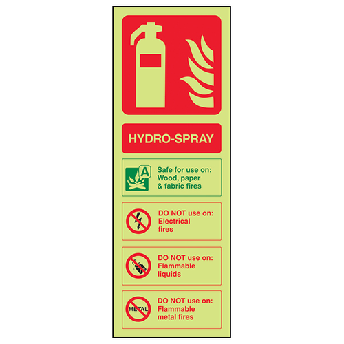 GITD Hydro Spray Photoluminescent Safety Sign For Facilities