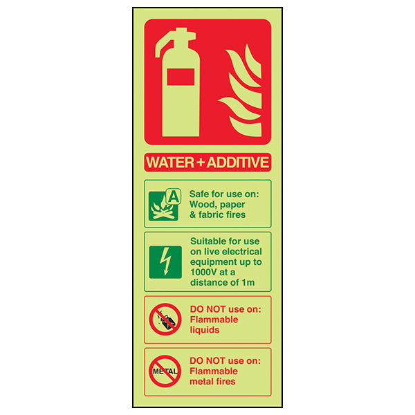 Photoluminescent Water Additive ID Safety Sign For Building