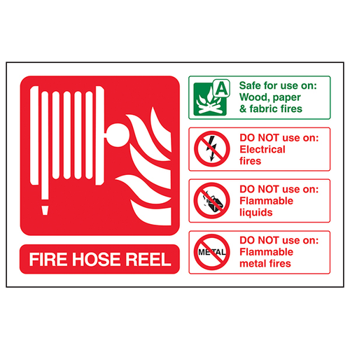 Fire Hose Reel Safety Sign Durable BS 5499 For Worksites