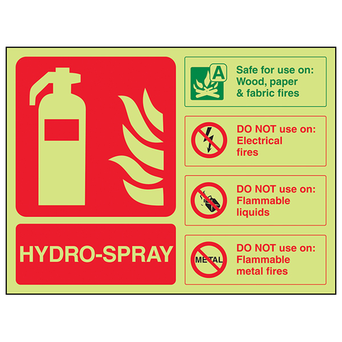 GITD Hydro Spray ID Safety Sign Glow For Facilities