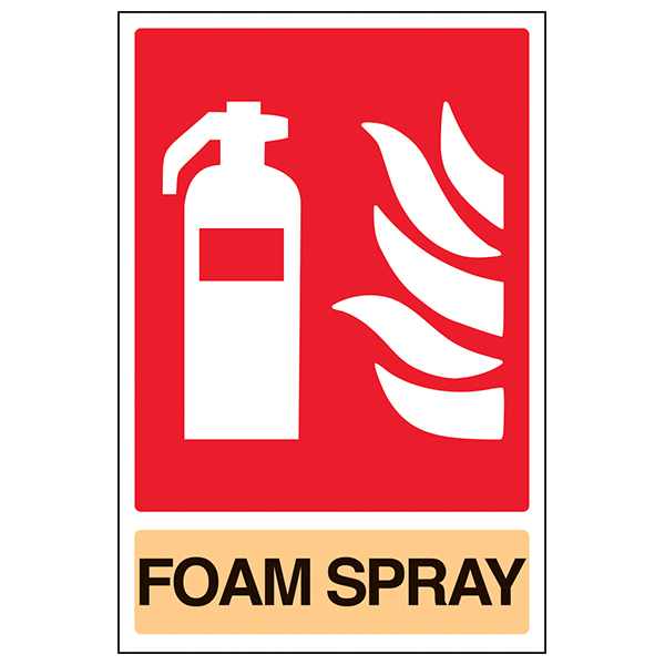 Foam Fire Extinguisher Safety Sign Durable Workplace