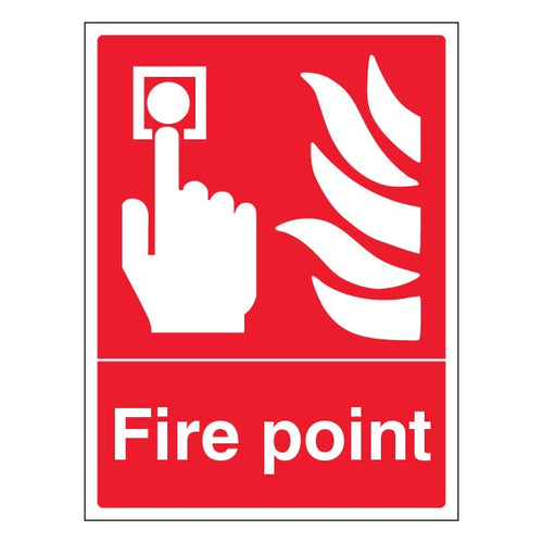 Fire Point Location Safety Sign High Visibility Industrial