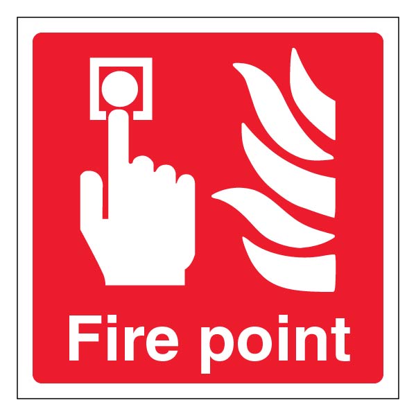 Fire Point Square Safety Sign BS5499 Durable For Offices