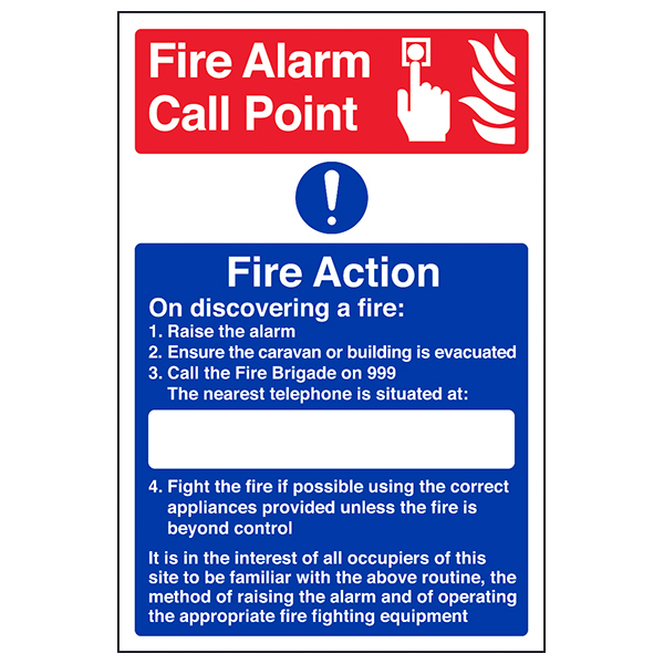 Fire Action Safety Sign Compliant Clear Workplace Essential