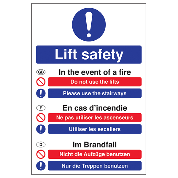 Multilingual Fire Action Safety Sign Clear BS5499 For Sites