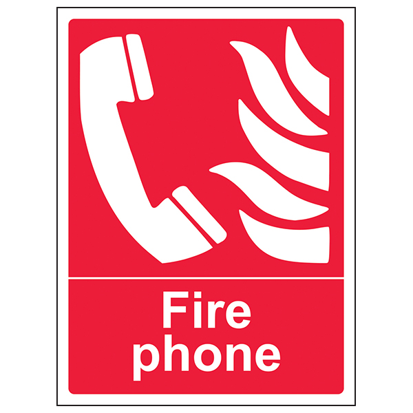 Fire Phone Safety Sign Clear EN ISO 7010 For Workplaces