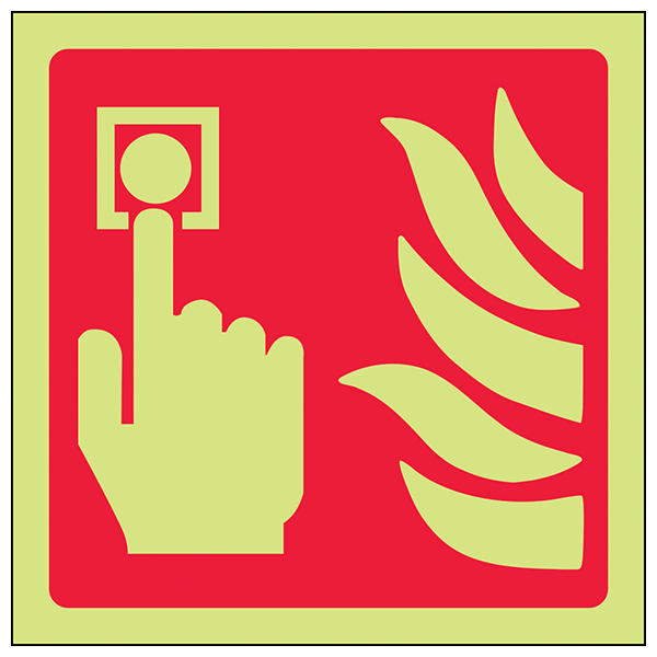 GITD Call Point Safety Sign Photoluminescent For Facilities