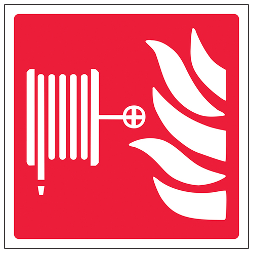Fire Hose Reel Safety Sign Compliant Durable For Workplace