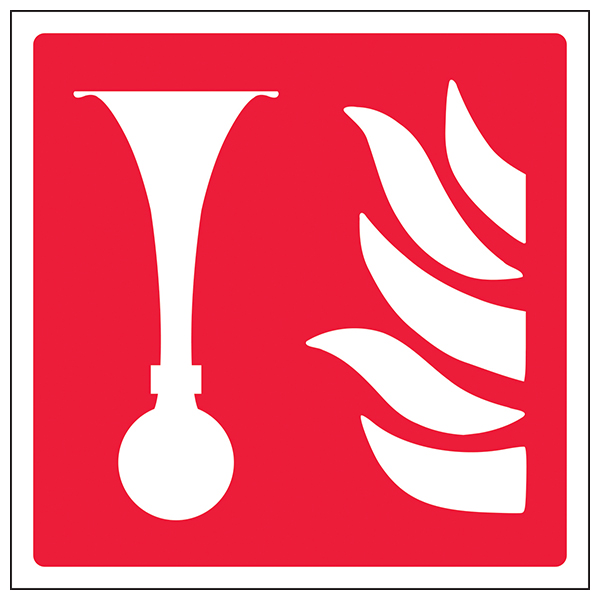 Fire Horn Safety Sign BS Compliant Clear For Workplaces