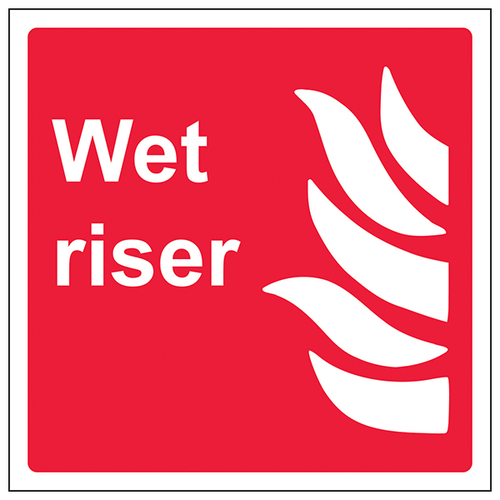 Wet Riser Safety Sign Compliant EN ISO 7010 For Facilities