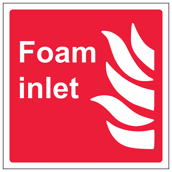 Foam Inlet Safety Sign BS 5499 Compliant Durable For Pros