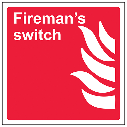 Firemans Switch Safety Sign Durable BS5499 For Worksites
