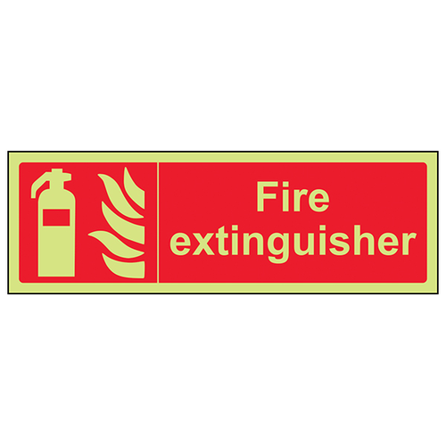 GITD Fire Extinguisher Safety Sign Glow For Facilities