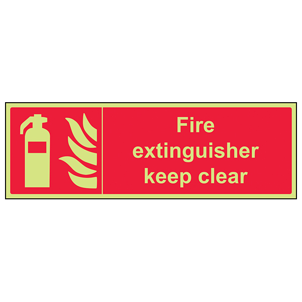 GITD Fire Extinguisher Safety Sign Photoluminescent Site