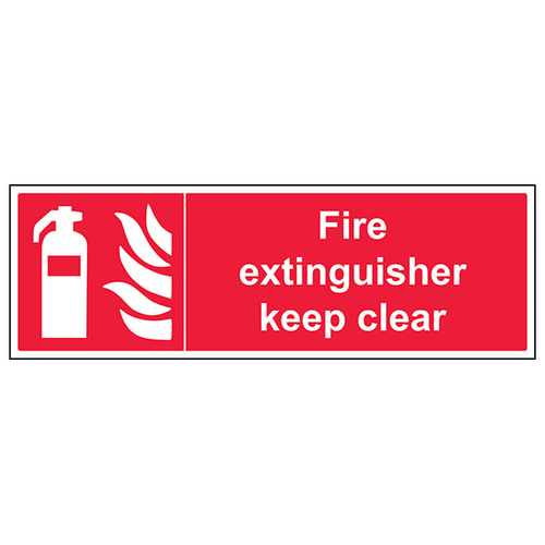 Fire Extinguisher Keep Clear Safety Sign Workplace BS5499