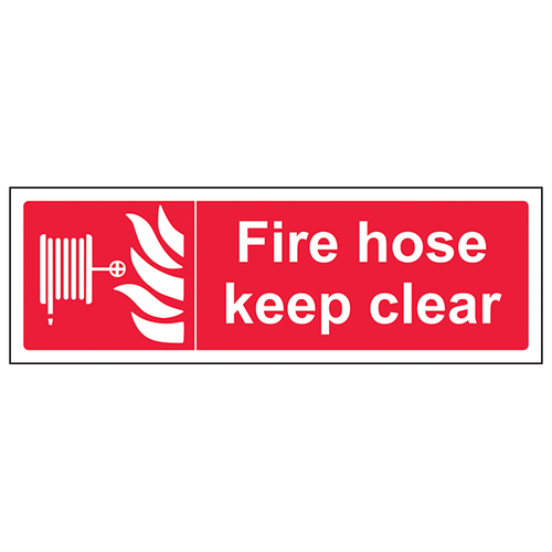 Fire Hose Keep Clear Safety Sign BS Compliant For Buildings