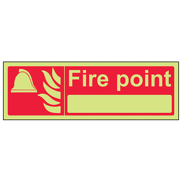 GITD Fire Point Safety Sign Photoluminescent For Facilities