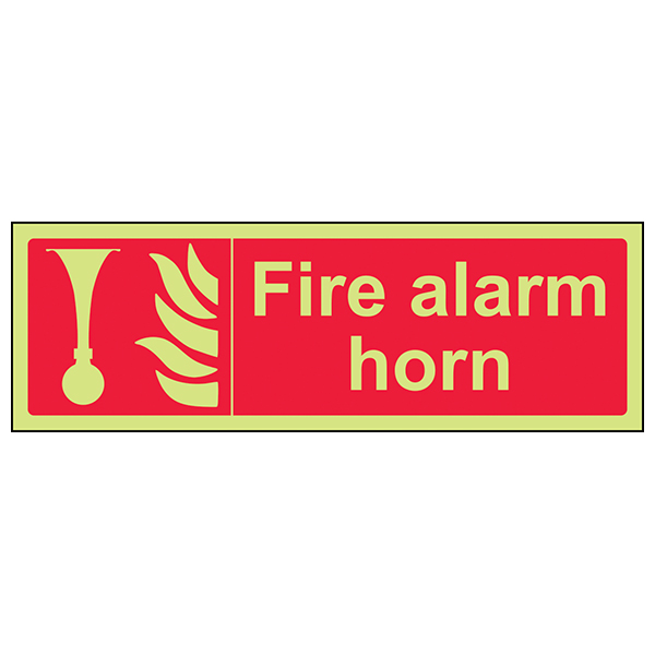 GITD Fire Alarm Horn Glow Safety Sign For Buildings