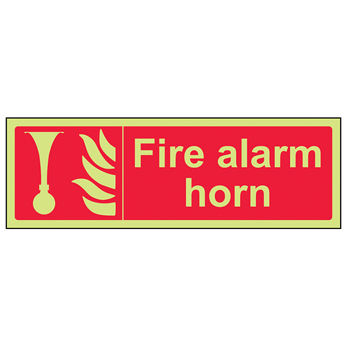 GITD Fire Alarm Horn Glow Safety Sign For Buildings