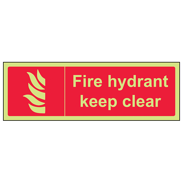 GITD Fire Hydrant Safety Sign Photoluminescent For Premises