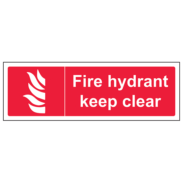 Fire Hydrant Keep Clear Safety Sign BS5499 Compliant
