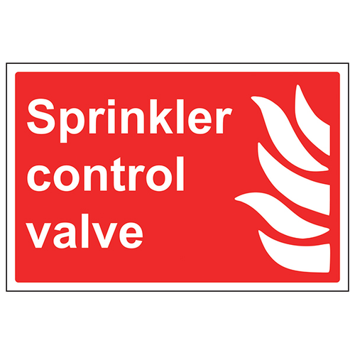 Sprinkler Control Valve Safety Sign Durable For Facilities