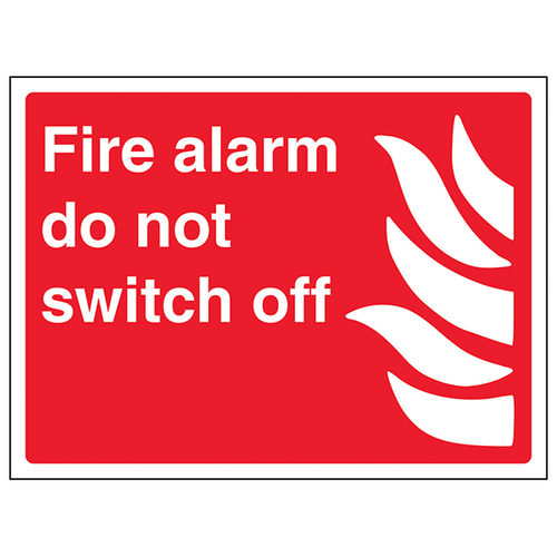 Fire Alarm Do Not Switch Off Safety Sign For Workplaces