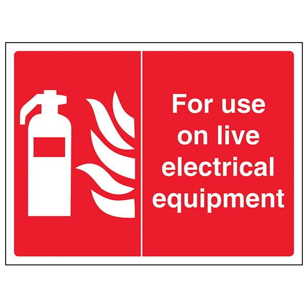 Fire Safety Sign For Electricians Live Electrical Equipment