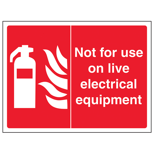 Not For Use On Live Electrical Equip Safety Sign Durable