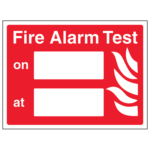 Fire Alarm Test Safety Sign Certified EN ISO For Workplaces