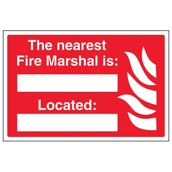 Nearest Fire Marshal Safety Sign For Workplace BS5499