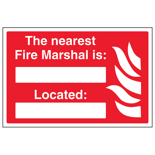 Nearest Fire Marshal Safety Sign For Workplace BS5499