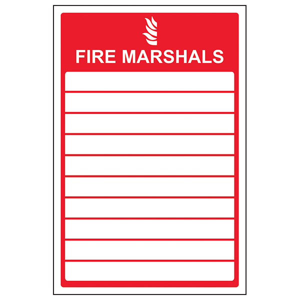 Fire Marshals Safety Sign BS 5499 Compliant For Workplace