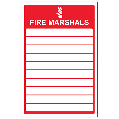 Fire Marshals Safety Sign BS 5499 Compliant For Workplace