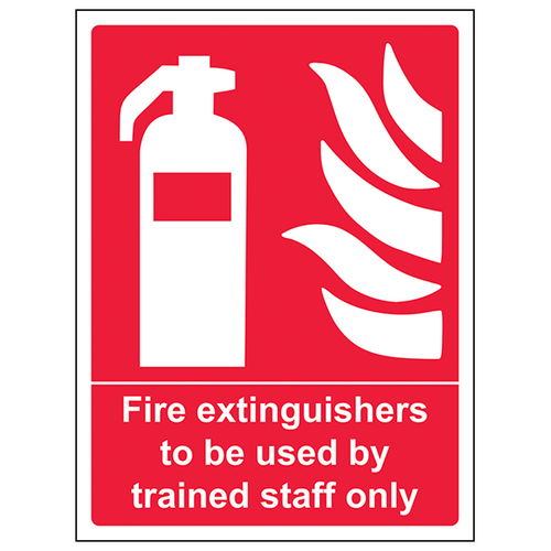 Fire Extinguisher Safety Sign For Trained Staff Compliant