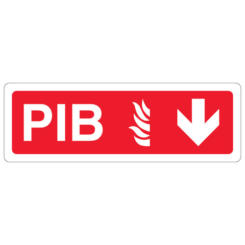 PIB Arrow Down Safety Sign Fast Fire Service Locator