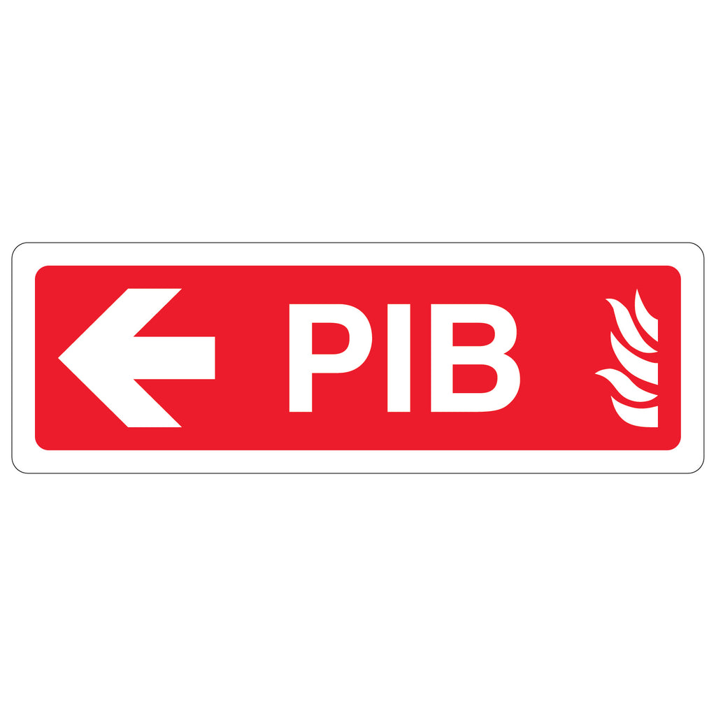 PIB Arrow Left Safety Sign Rapid Fire Service Locator