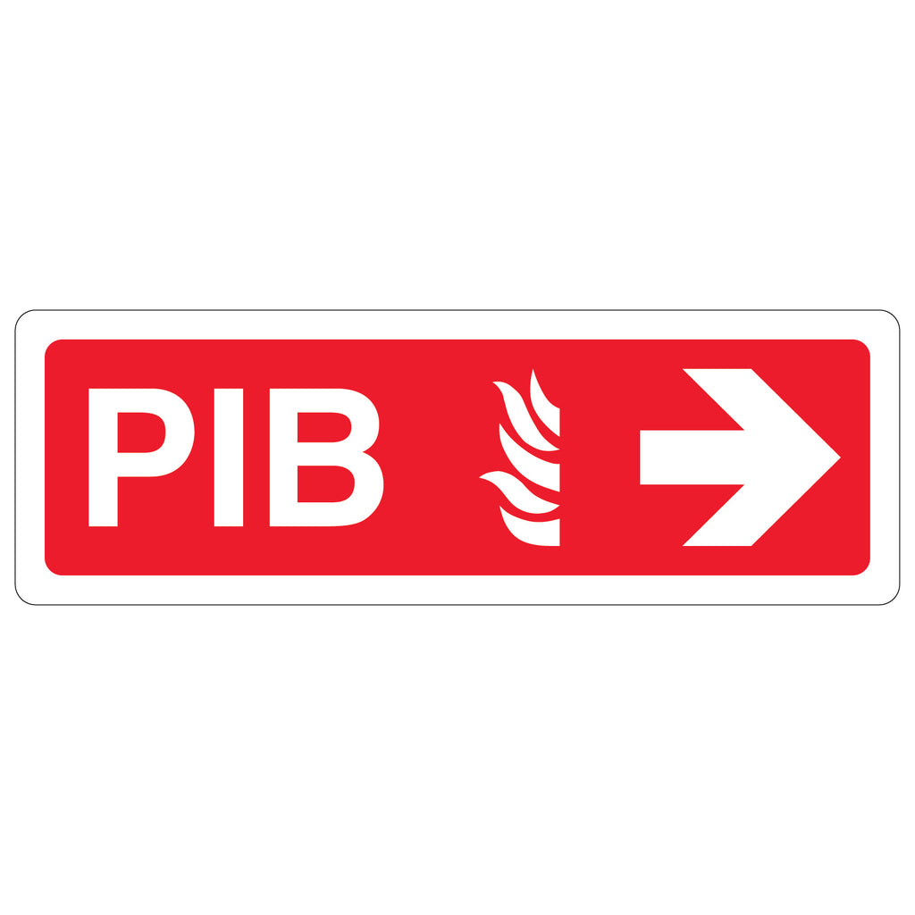 PIB Arrow Right Safety Sign For Fire Service Quick Guide