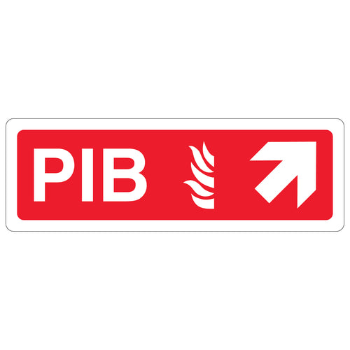 PIB Arrow Up Right Safety Sign Fast Fire Service Aid
