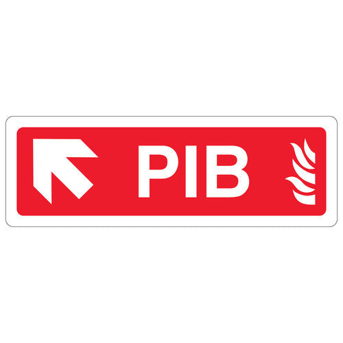 PIB Safety Sign Arrow Up Left Fast Fire Service Aid