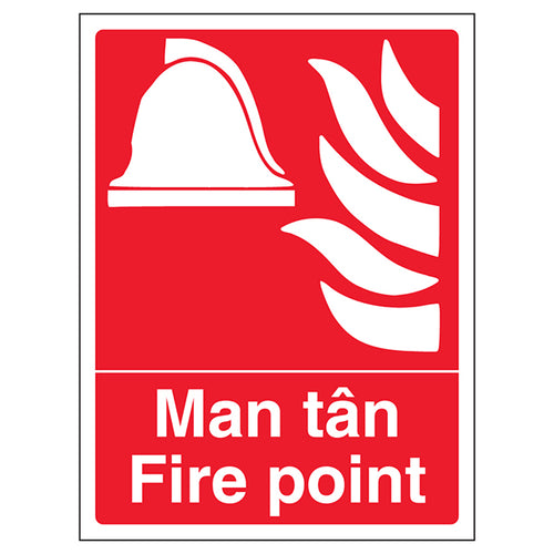 Fire Point Safety Sign Compliant Welsh English For Work