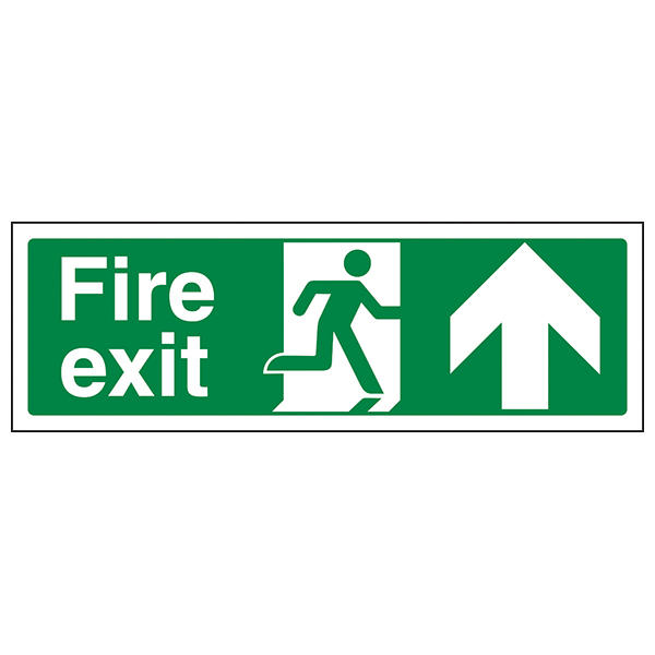 Fire Exit Arrow Up Safety Sign Essential Compliant Building