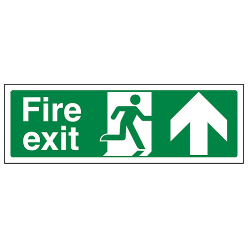 Fire Exit Arrow Up Safety Sign Essential Compliant Building