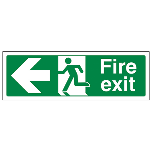 Fire Exit Arrow Left Safety Sign Compliant For Offices