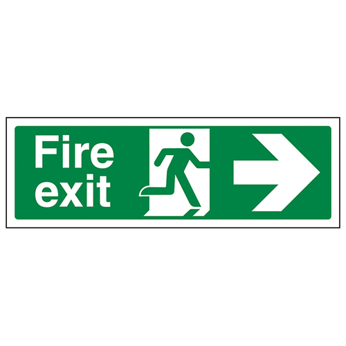Fire Exit Arrow Right Safety Sign BS5499 For Buildings