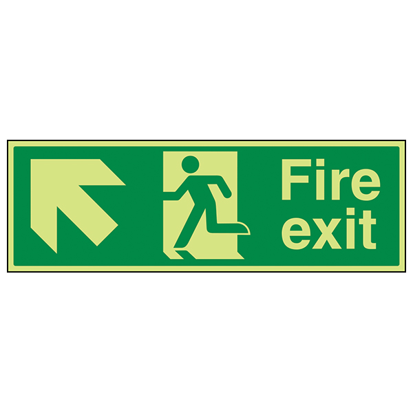 GITD Fire Exit Arrow Safety Sign Essential For Buildings